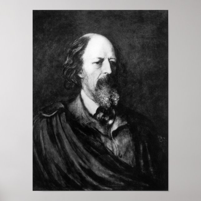 Portrait von Alfred, Lord Tennyson c.1860s Poster (Vorne)