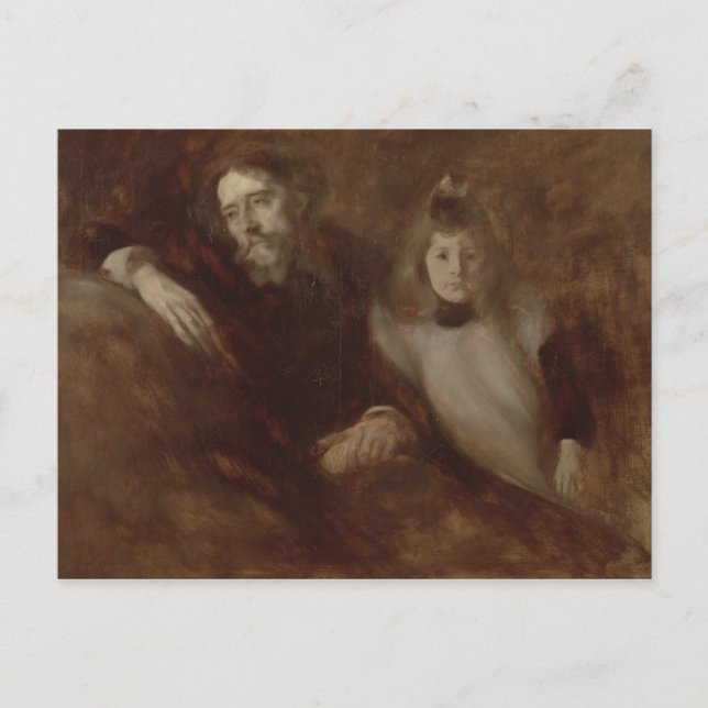 Portrait von Alphonse Daudet Postkarte (Vorderseite)