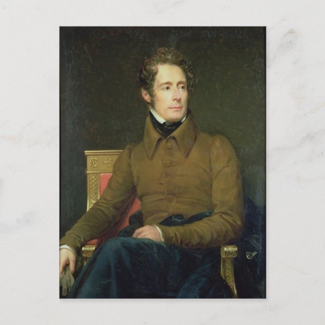 Portrait von Alphonse de Lamartine , 1831 Postkarte (Vorderseite)