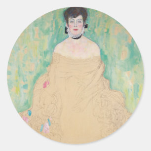 Portrait von Amalie Zuckerkandl von Gustav Klimt Runder Aufkleber