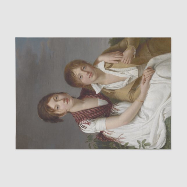 Portrait von Amelie-Justine und Charles Pontois Seidenpapier (Vorderseite)