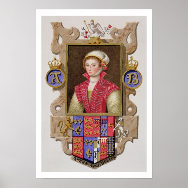 Portrait von Anne Boleyn (1507-36), 2. Königin von Poster (Vorne)