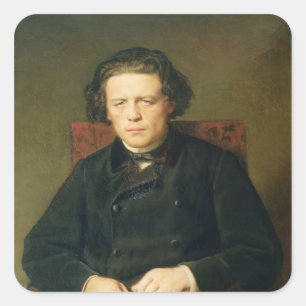 Portrait von Anton Rubinstein 1870 Quadratischer Aufkleber