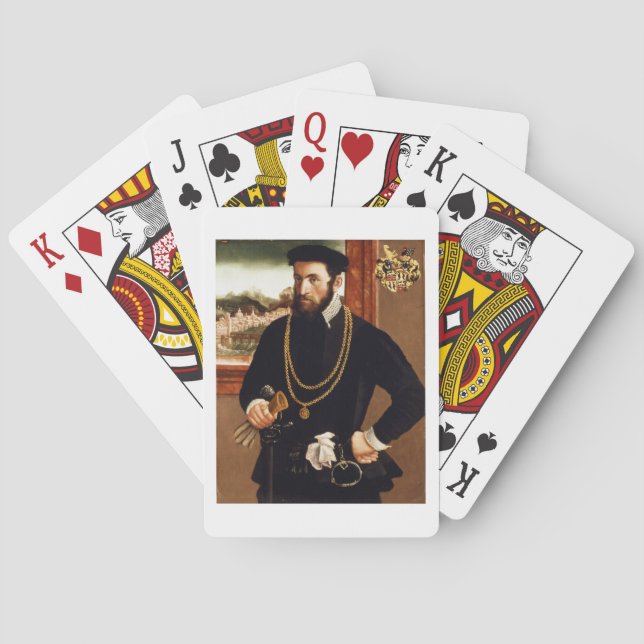 Portrait von Anton Rummel von Liechtenan Spielkarten (Rückseite)