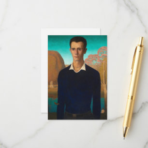 Portrait von Arnold Pyle, 1930 von Grant Wood Begleitkarte