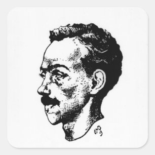 Portrait von Arthur Rimbaud Quadratischer Aufkleber