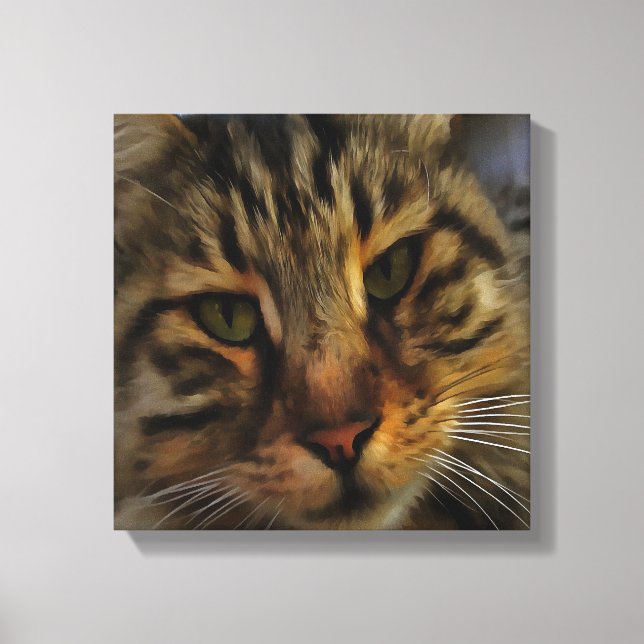 Portrait von Artistic Pet, lang haarige Tablette,  Leinwanddruck (Vorderseite)