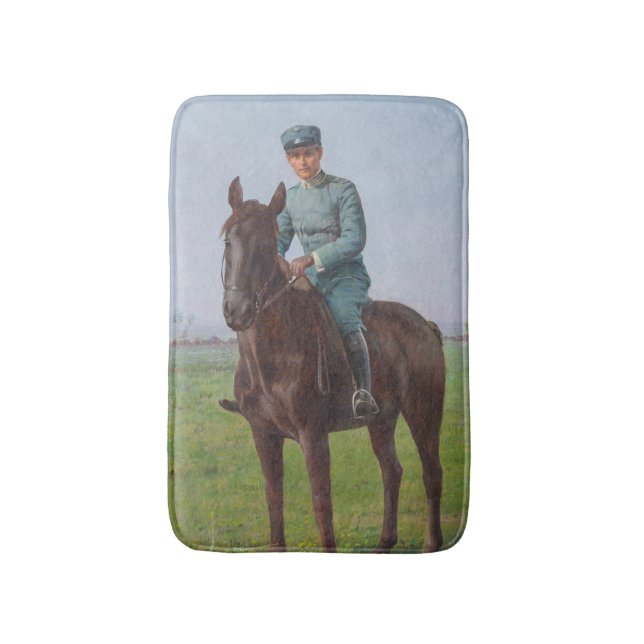 Portrait von Attilio Triboletti (Cavalry Soldier) Badematte (Vorderseite Vertikal)