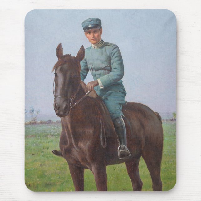 Portrait von Attilio Triboletti (Cavalry Soldier) Mousepad (Vorne)