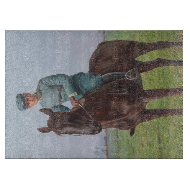 Portrait von Attilio Triboletti (Cavalry Soldier) Schneidebrett (Vorderseite)