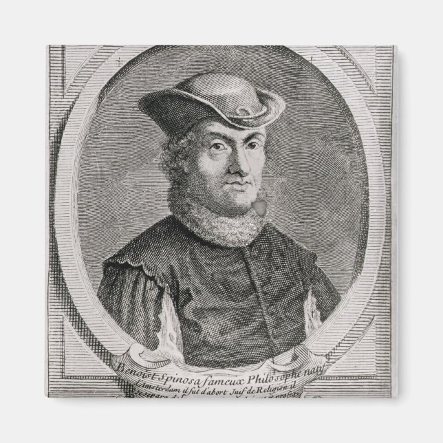 Portrait von Baruch oder Benedikt Spinoza Magnet (Vorne)