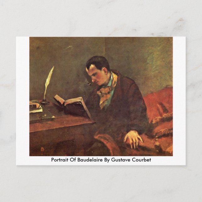 Portrait von Baudelaire von Gustave Courbet Postkarte (Vorderseite)