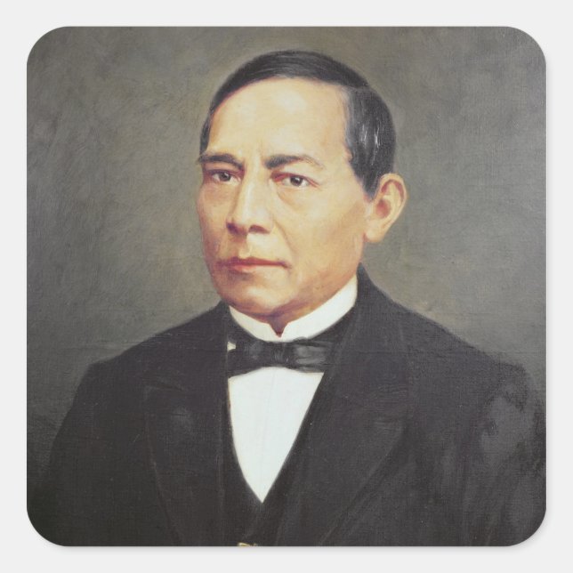 Portrait von Benito Juarez , 1948 Quadratischer Aufkleber (Vorderseite)