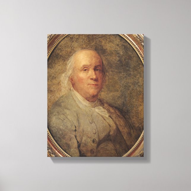 Portrait von Benjamin Franklin, c.1780 Leinwanddruck (Vorderseite)
