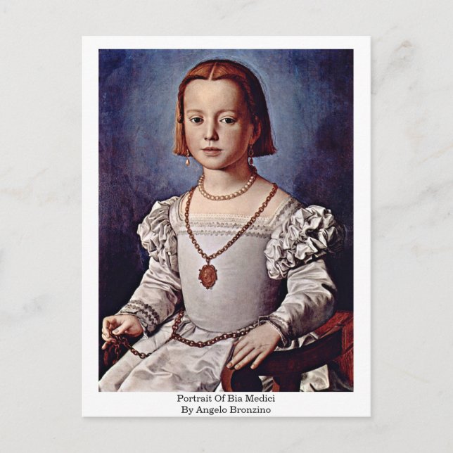 Portrait von Bia Medici von Angelo Bronzino Postkarte (Vorderseite)