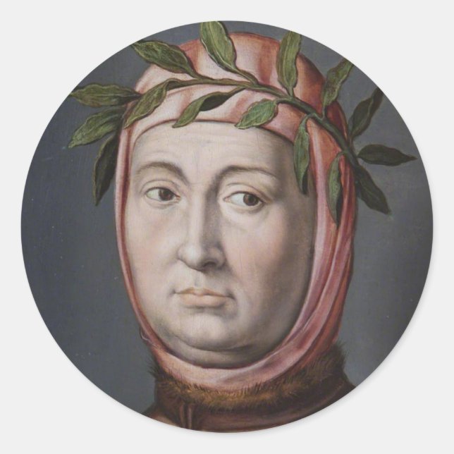 Portrait von Boccaccio Runder Aufkleber (Vorderseite)