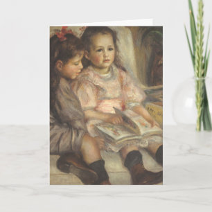 Portrait von Caillebotte Children von Pierre Renoi Karte