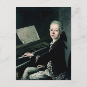 Portrait von Carl Graf Firmian am Klavier Postkarte