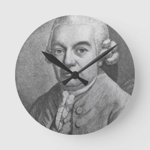 Portrait von Carl Philipp Emanuel Bach (1714-88) ( Runde Wanduhr