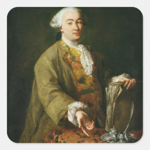 Portrait von Carlo Goldoni Quadratischer Aufkleber