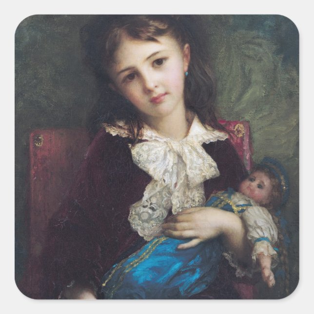 Portrait von Catherine du Bouchage, 1879 Quadratischer Aufkleber (Vorderseite)