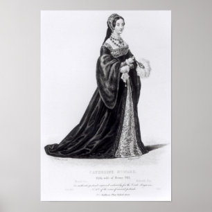 Portrait von Catherine, graviert von Hargrave Poster