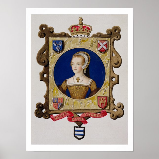 Portrait von Catherine Parr (1512-48) 6. Königin v Poster (Vorne)