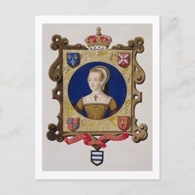 Portrait von Catherine Parr (1512-48) 6. Königin v Postkarte (Vorderseite)