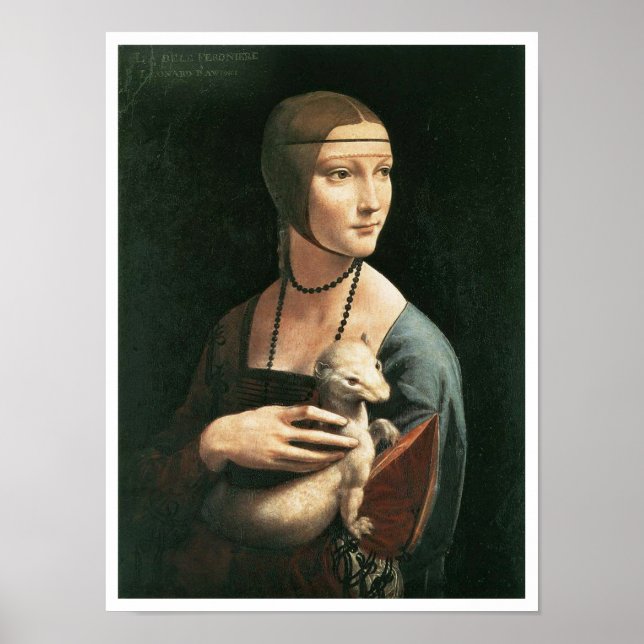 Portrait von Cecilia Gallerani, Lady mit Ermine Poster (Vorne)