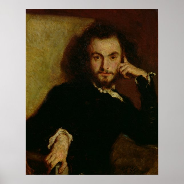 Portrait von Charles Baudelaire 1844 Poster (Vorne)