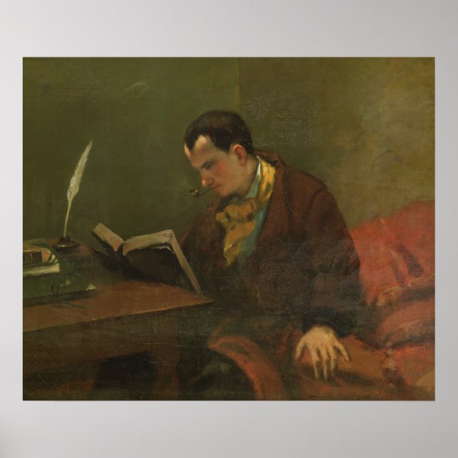 Portrait von Charles Baudelaire 1847 Poster (Vorne)