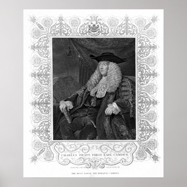 Portrait von Charles Pratt, 1. Earl Camden Poster (Vorne)
