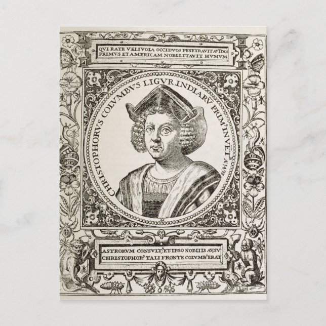Portrait von Christoph Kolumbus Postkarte (Vorderseite)