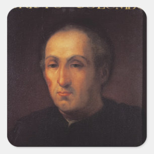 Portrait von Christoph Kolumbus Quadratischer Aufkleber