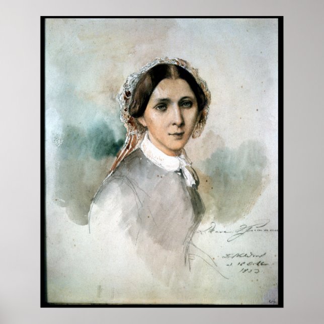 Portrait von Clara Schumann 1853 Poster (Vorne)