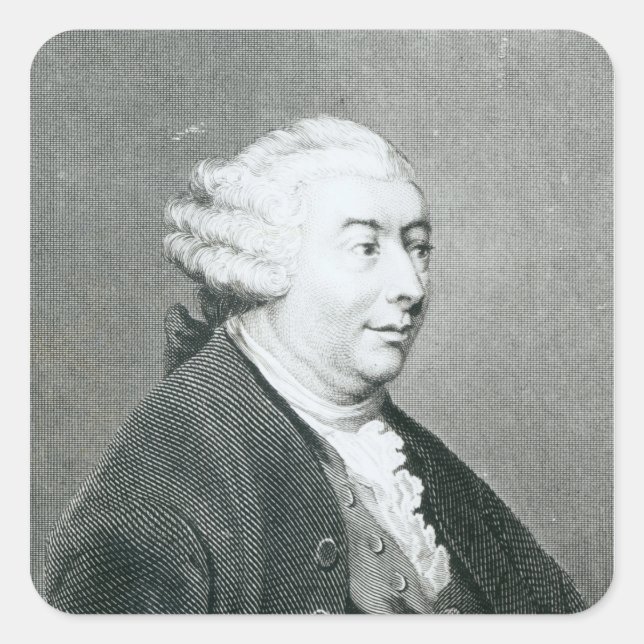 Portrait von David Hume Quadratischer Aufkleber (Vorderseite)