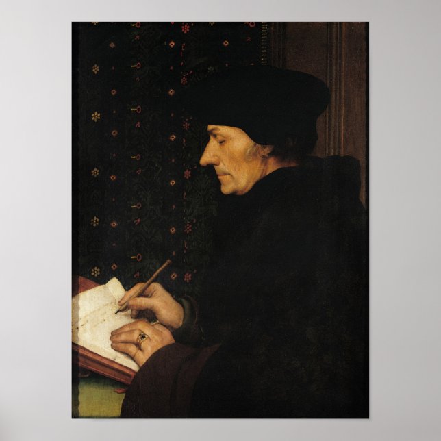 Portrait von Desiderius Erasmus Poster (Vorne)