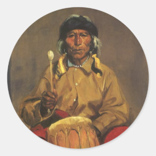 Portrait von Dieguito Roybal von Robert Henri Runder Aufkleber