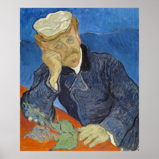 Portrait von Dr. Gachet von Vincent Van Gogh Poster (Vorne)