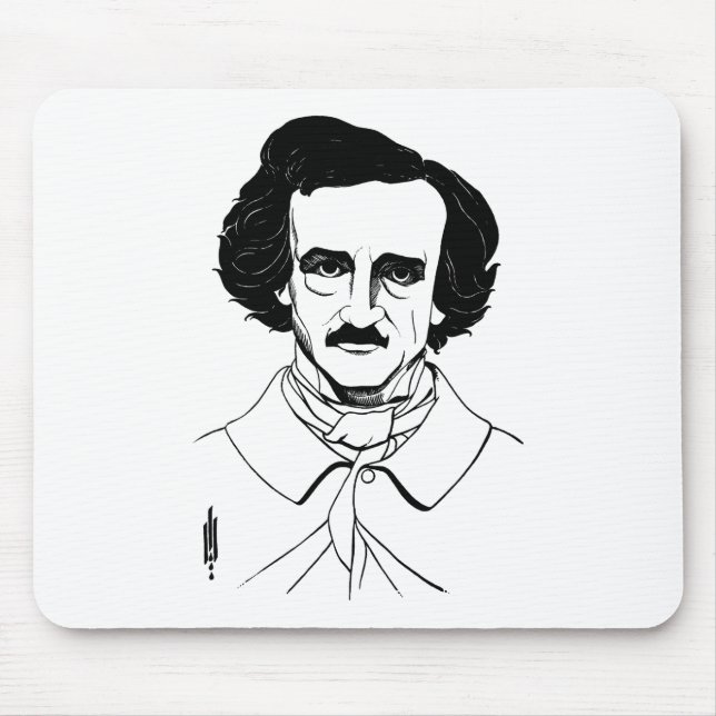 Portrait von Edgar Allan Poe Mousepad (Vorne)