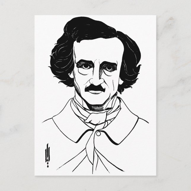 Portrait von Edgar Allan Poe Postkarte (Vorderseite)