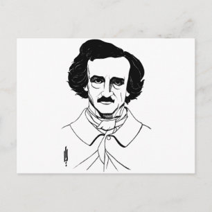 Portrait von Edgar Allan Poe Postkarte