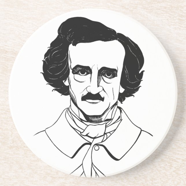 Portrait von Edgar Allan Poe Sandstein Untersetzer (Vorne)