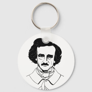 Portrait von Edgar Allan Poe Schlüsselanhänger