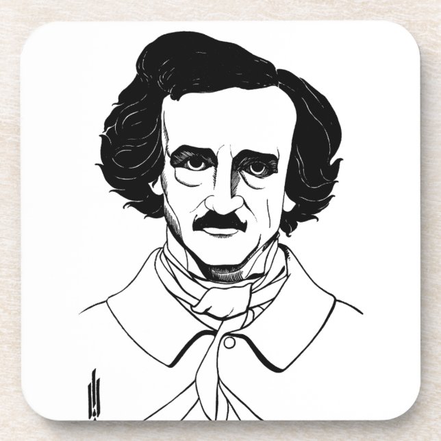 Portrait von Edgar Allan Poe Untersetzer (Vorderseite)