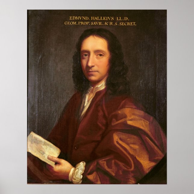 Portrait von Edmond Halley, c.1687 Poster (Vorne)