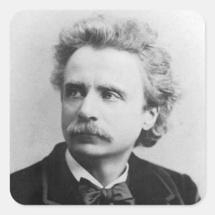 Portrait von Edvard Grieg Quadratischer Aufkleber