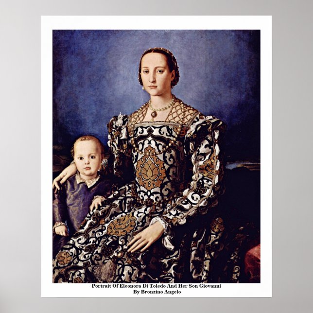 Portrait von Eleonora di Toledo von Bronzino Angel Poster (Vorne)