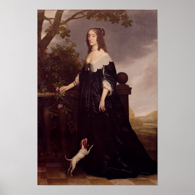 Portrait von Elisabeth, Königin von Böhmen Poster (Vorne)