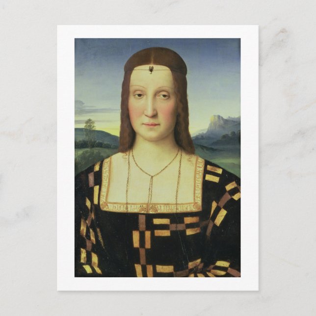 Portrait von Elizabeth Gonzaga, c.1504 (Öl auf Sch Postkarte (Vorderseite)